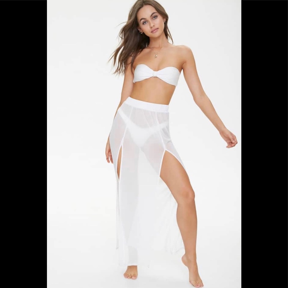 M-Slit Mesh Swim Cover-Up Skirt